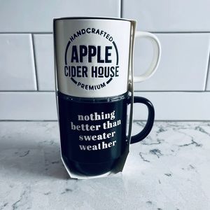 Target Bullseye Stackable Ceramic Mugs Apple Cider House & Sweater Weather New